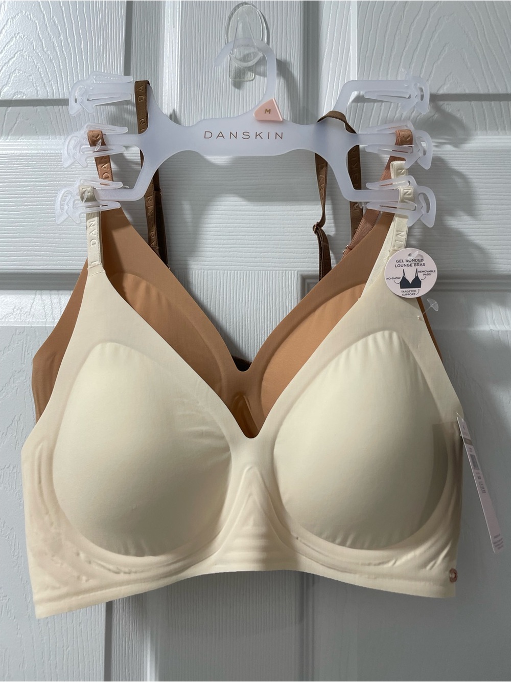Danskin 2-Pack Seamless Removable Cup Bras - Cream & Tan